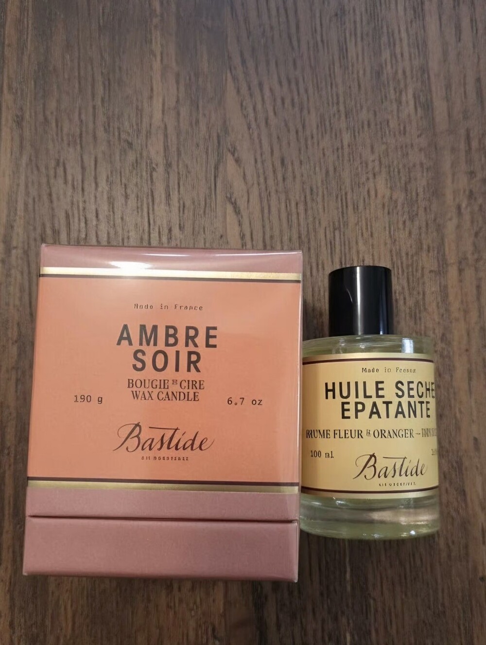 #210 Bastide Ambre Soir candle and Body oil set